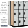 Salsbury Industries Wardrobe Locker, 45" W, 21" D, 76" H, (3) Wide, (9) Openings, Gray 23361GRY